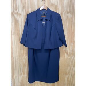 Le Bos classic dress cardigan career wear office business navy blue women 16W